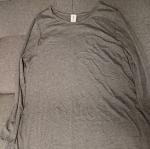 Grey long sleeve knee length Tshirt dress